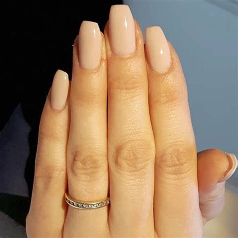 neutral acrylic nails|More.